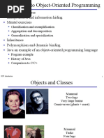 Introduction To Object-Oriented Programming: Objects and Classes Encapsulation and Information Hiding Mental Exercises