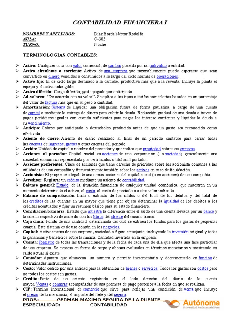 Terminologias Contables | PDF | Contabilidad | Compartir (Finanzas)