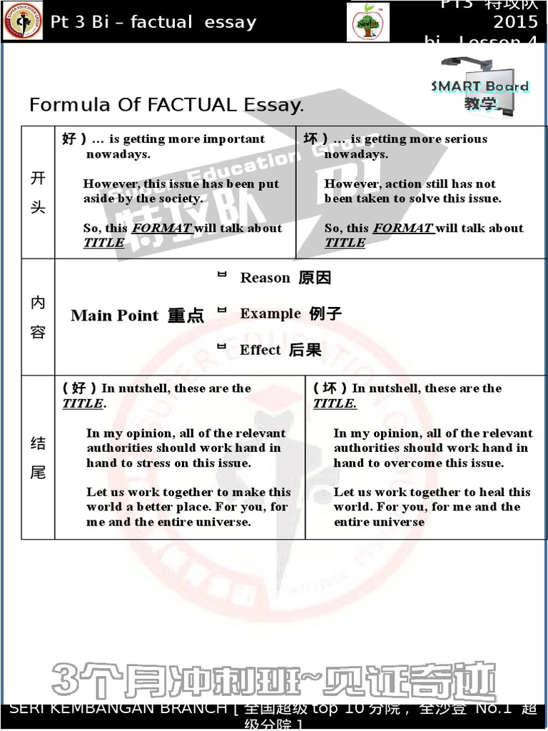 format essay english pt3