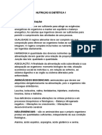 Nutrição e Dietética 1 - Resumão