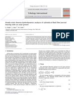 Steady-State Thermo-Hydrodynamic Analysis of Cylindrical Fluid Film Journal Bearing With An Axial Groove