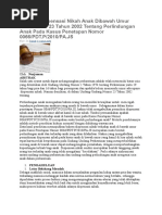 Download Analisis Dispensasi Nikah Anak Dibawah Umur Menurut UU 23 Tahun 2002 Tentang Perlindungan Anak Pada Kasus Penetapan Nomor 0066 by Indra Irawan SN323700985 doc pdf