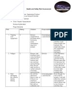 Health and Safety Risk Assessment