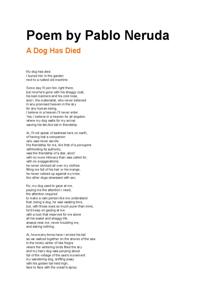 A Dog Has Died PDF Nature