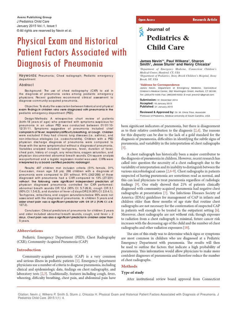 Physical Exam and Historical Patient Factors Associated With Diagnosis