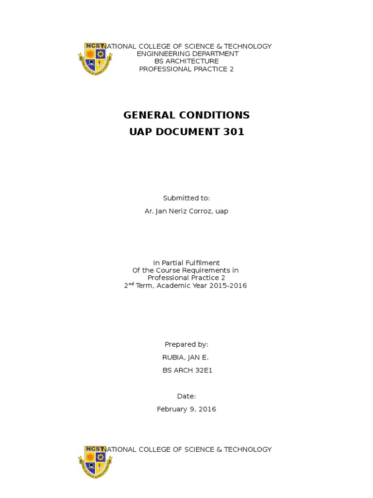 General Conditions Front Page A4 | PDF