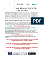 Last Minute Tips for SSC CGL Tier I Exam