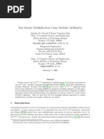 Fast Integer Multiplication Using Modular Arithmetic