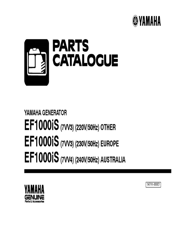 Yamaha Ef1000is Parts Catalogue | PDF | Engine Technology | Screw