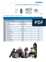 Common maintenance and repair parts list