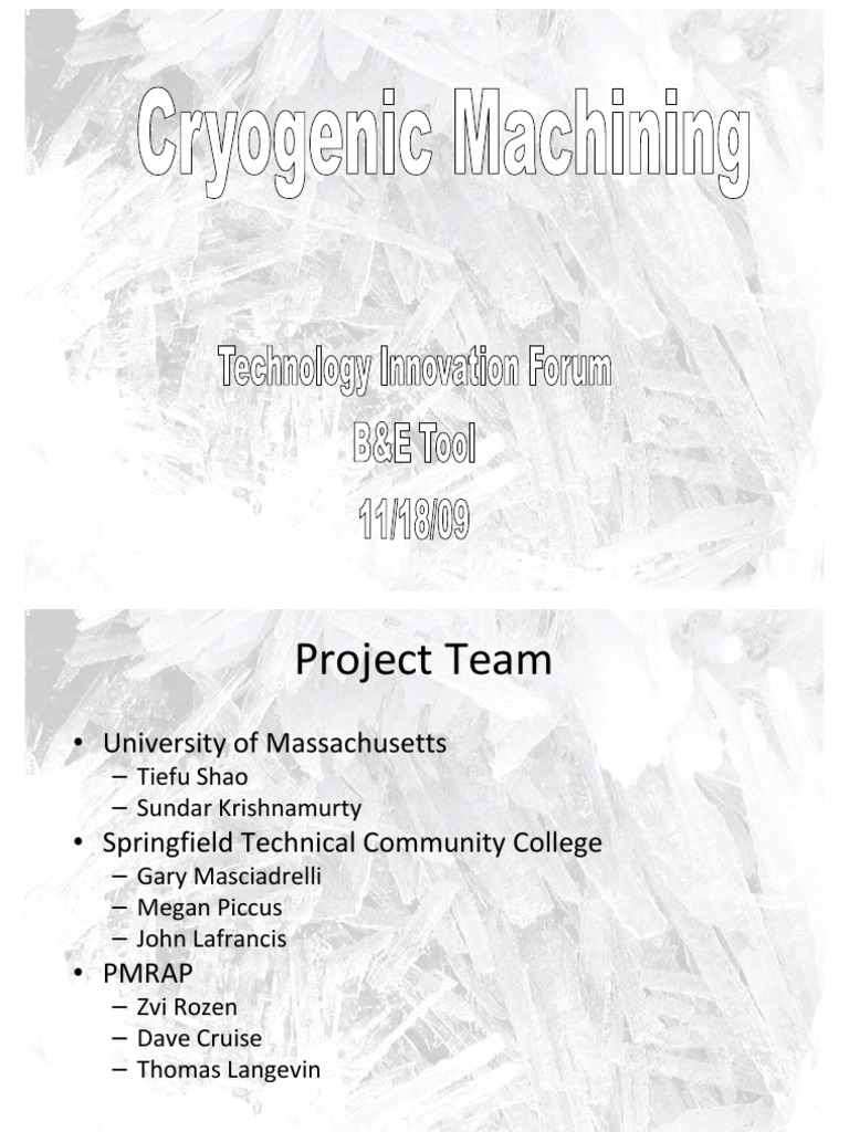 Cryogenic Machining Presentation | PDF | Cryogenics | Coolant