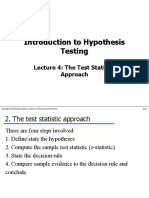 EST3672 11. Introduction To Hypothesis Testing Test Statistic Approach 2016