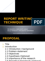HSR Report Writing Technique