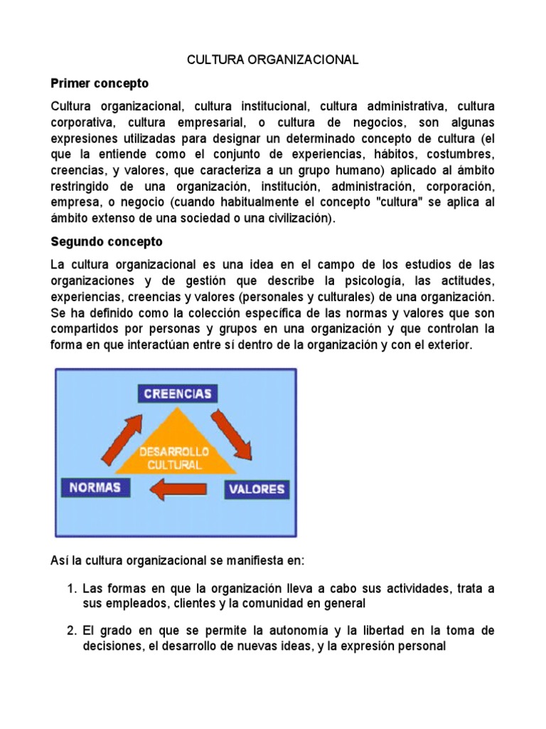 Cultura Organizacional y su Impacto | PDF | Cultura organizacional ...