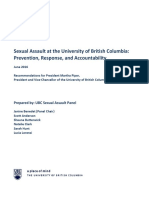 Sexual Assault at the University of British Columbia: Prevention, Response, and Accountability