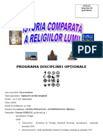 0 Istoria Comparata a Religiilor Lumii Programa Disciplinei Optionale