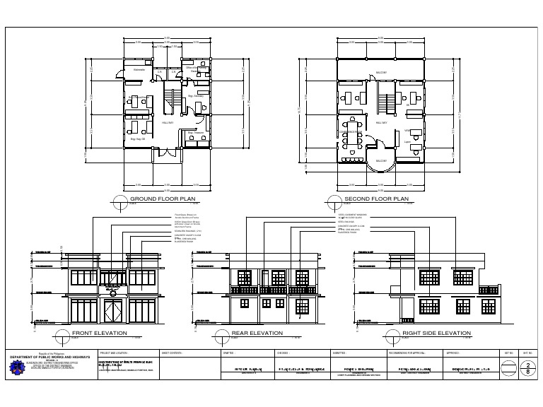 Floor Plans and Elevations of the Proposed Kalugmanan Barangay Hall | PDF