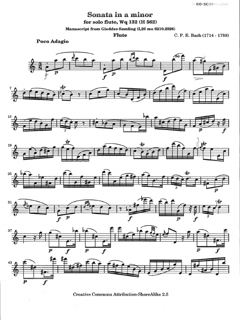 Bach C.P.E. Sonata in A minor for oboe