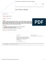 Linear and Digital Control Theory (EE326) - Electrical and Electronics Engineering