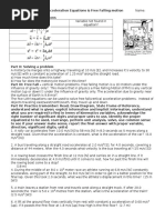 BIG 5 Uniform Acceleration Equations