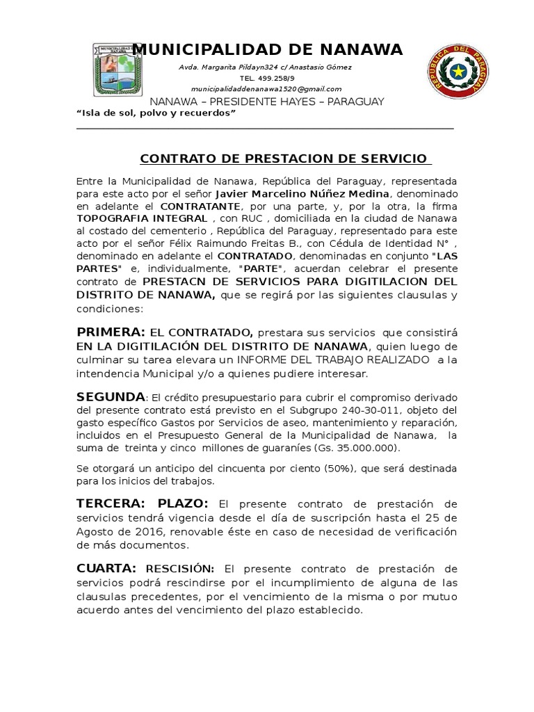 Contrato de Prestacion de Servicio Profesional | PDF | Gobierno