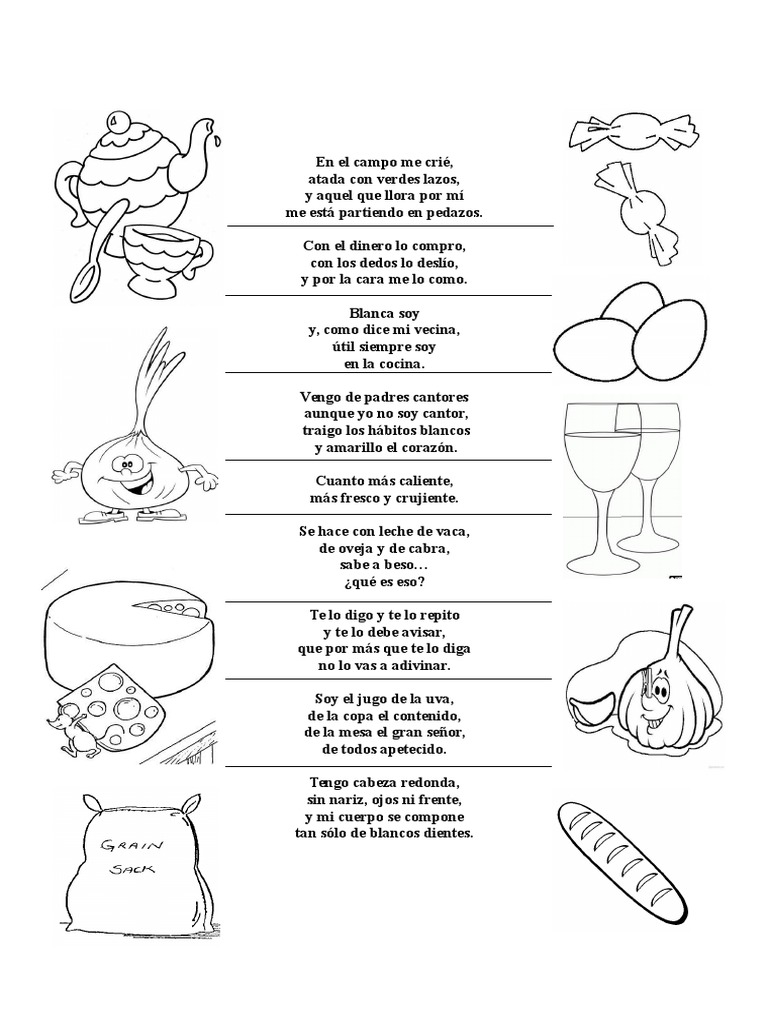 Adivinanzas de Cocina y Alimentos | PDF | Cocina occidental | Comida ...