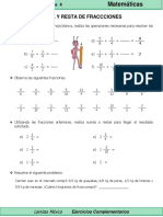 5to Grado - Matemáticas - Suma y Resta de Fracciones