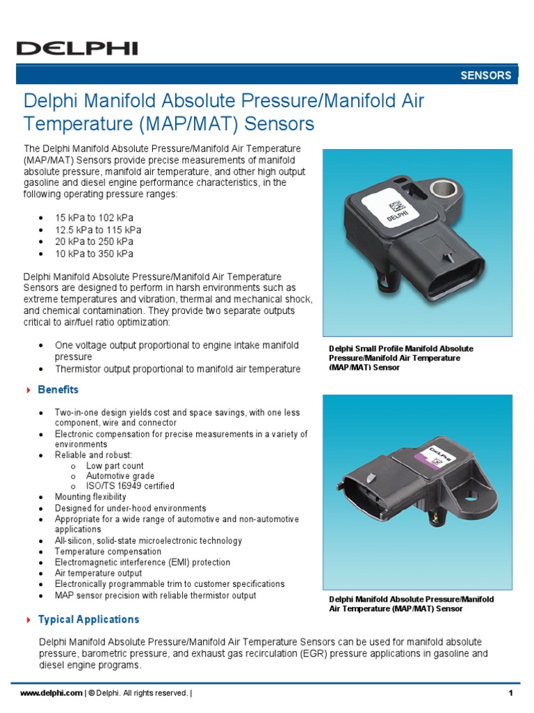 Datasheet Sensor MAP PDF PDF Pressure Measurement Electrical