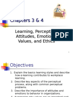 CHAPTER 3 4-Learning Perception Attitudes Emotions Values and Ethics