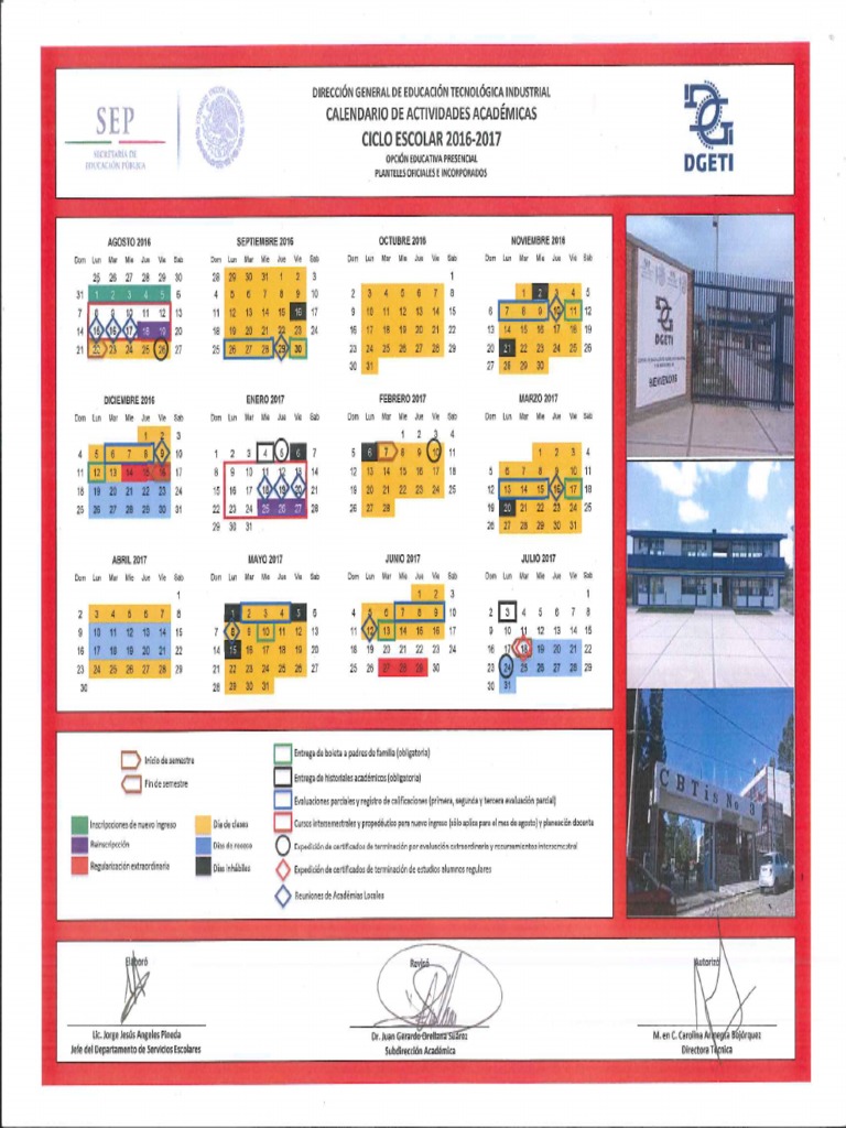 Calendario Dgeti 2016 2017