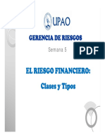 El Riesgo Financiero Clasificación 