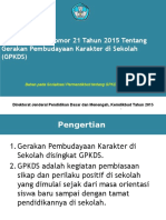 Sosialisasi Gerakan Pembudayaan Karakter Di Sekolah