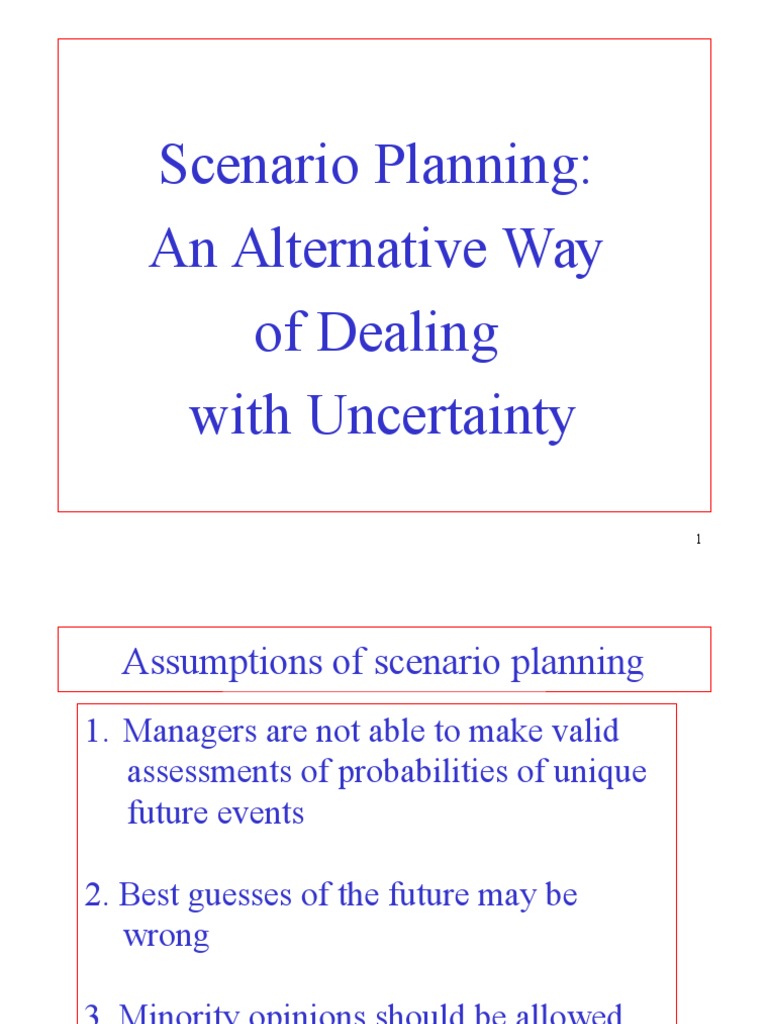 Critical Uncertainties in Scenario Planning | PDF | Career & Growth ...