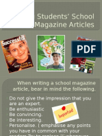 Writing Students School Magazine Articles