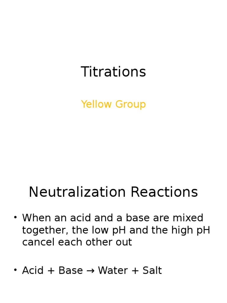 Titrations Yellow Group PDF