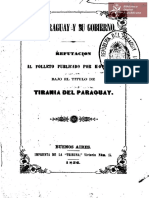 El Paraguay y su Gobierno, Refutación al folleto publicado por Hopkins, bajo el titulo tiranía del Paraguay, Buenos Aires - Imp. de la Tribuna año 1856