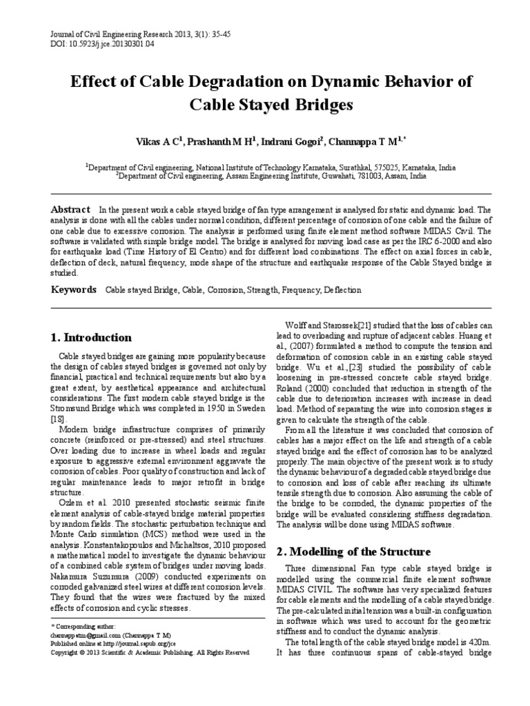 Effect of Cable Degradation On Dynamic Behavior of Cable Stayed Bridges ...