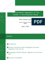 The hydrophobic aggregation of colloidal solutions- A thermodynamic model