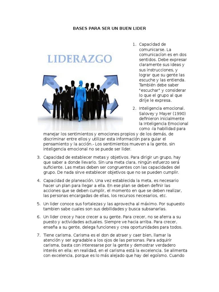 Claves para ser un buen líder | PDF | Liderazgo | Las emociones