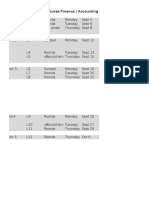 Indicative Schedule Lectures Finance / Accounting in F4E 2016