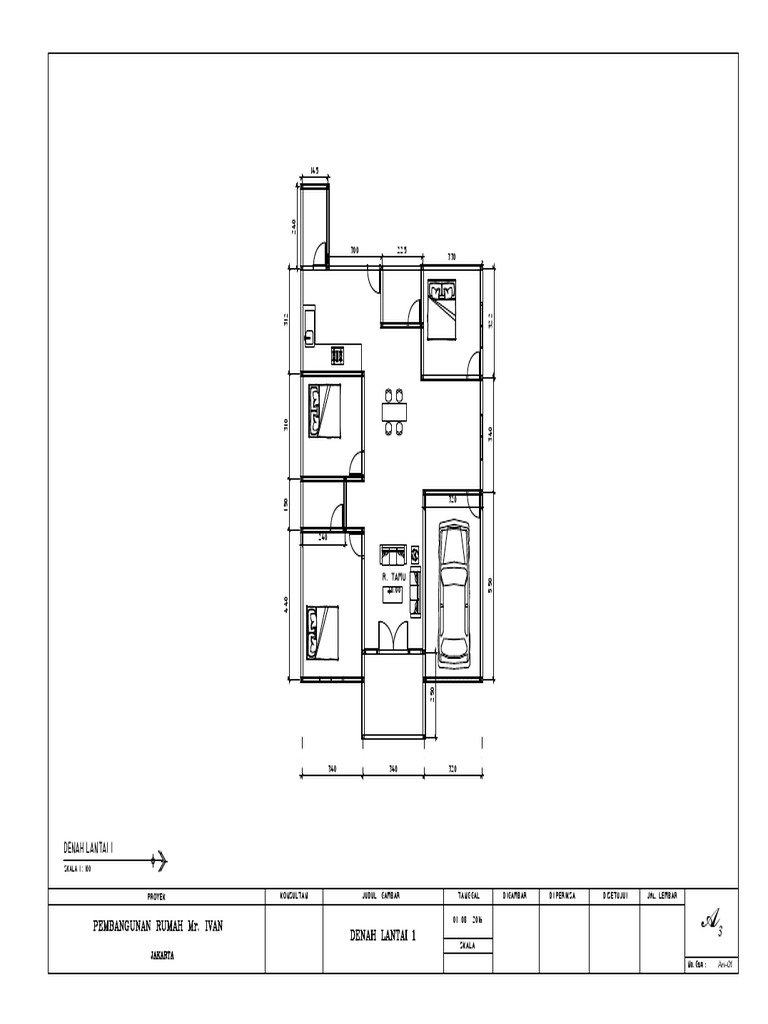 Denah Lantai 1 Proyek Arsitektur | PDF | Home & Garden