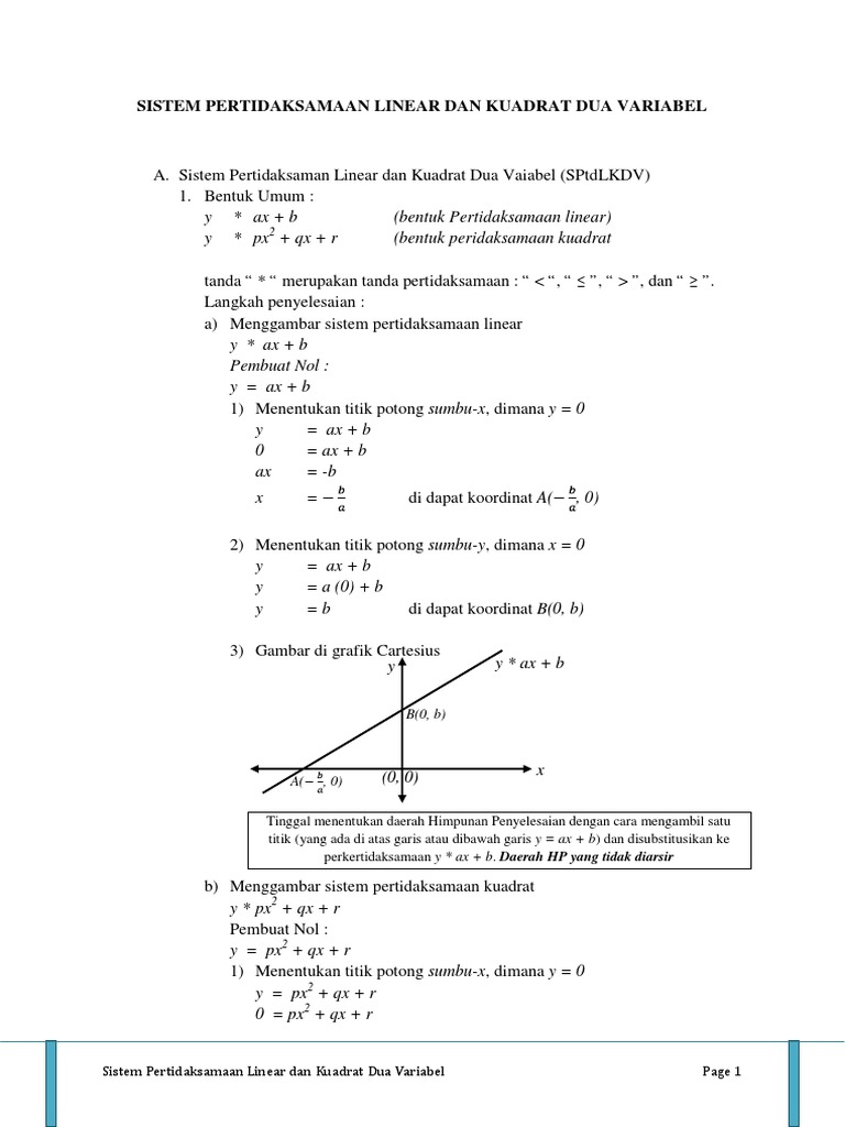 Sistem Pertidaksamaan Linear Dan Kuadrat Dua Variabel (1)