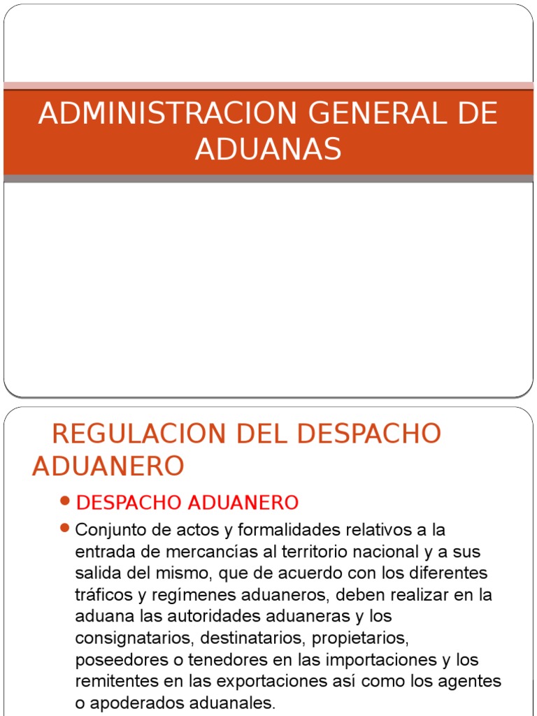 Administracion General De Aduanas Pdf Aduana Comercio