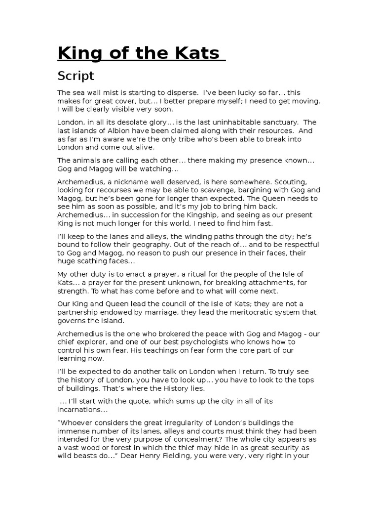 King of The Kats: Script | PDF