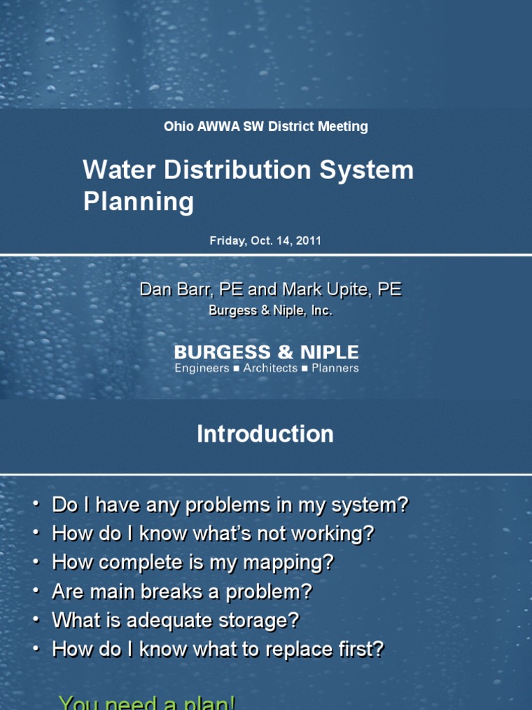 Water Distribution System Planning Guide | PDF | Water Supply Network ...