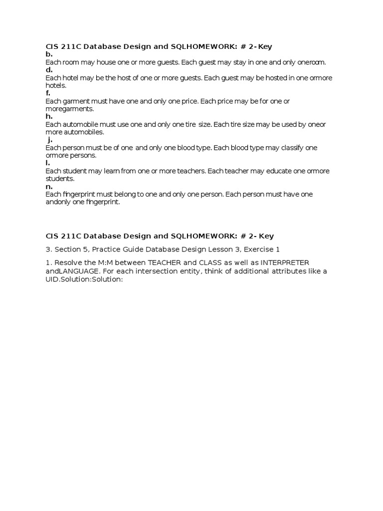 Database Design and SQLHOMEWORK | PDF