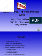 Japan / Korea Trip Presentation: Toyota: Aaron Fyke Yuki Wada Gary Mi Grace Webber Tony Palumbo