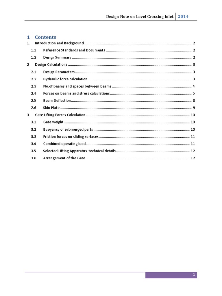 Design calculations for low head vertical slide gate | PDF | Bending ...