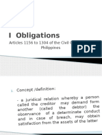 I Obligations: Articles 1156 To 1304 of The Civil Code of The Philippines