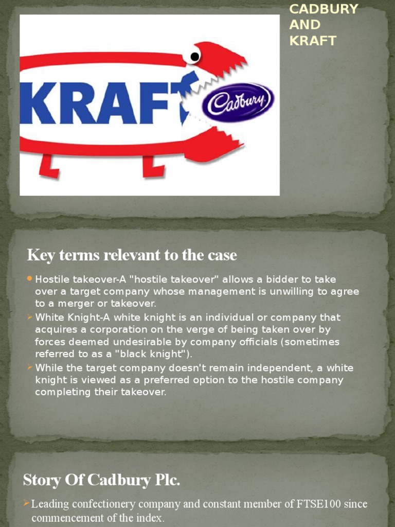 case study kraft's takeover of cadbury